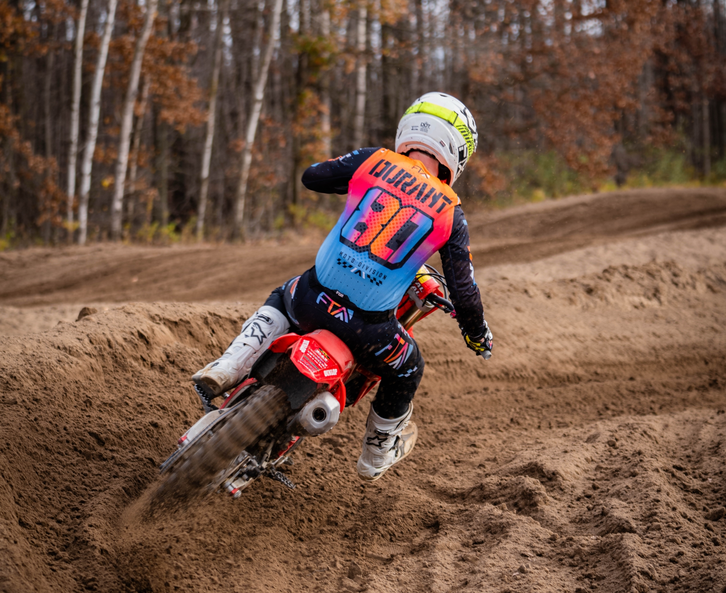 Aaron Durant on his motocross race bike